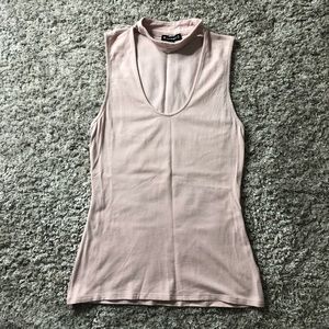 Express pink sleeveless cutout top